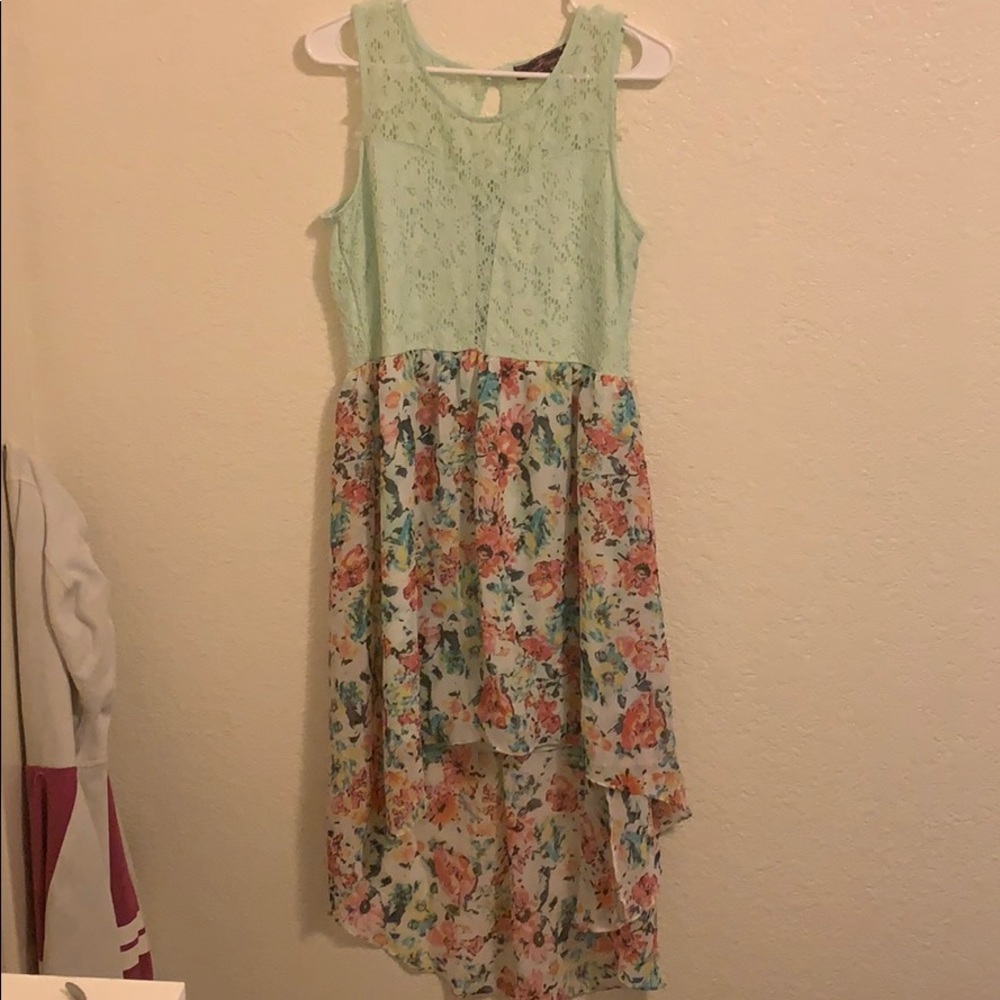 Mint Floral Lace Dress
